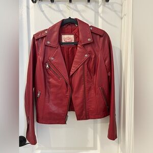 Levi’s Faux leather women’s red leather jacket